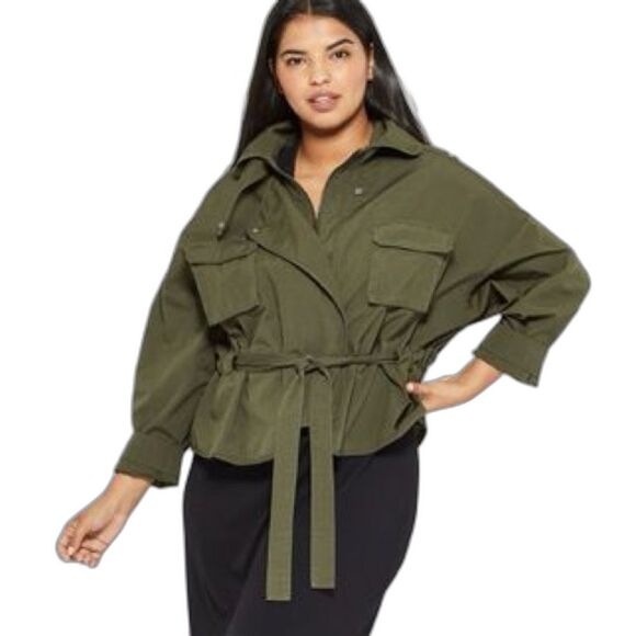Who What Wear Army Utility Jacket | Size M | Military Chic Main Character Energy - Picture 1 of 12